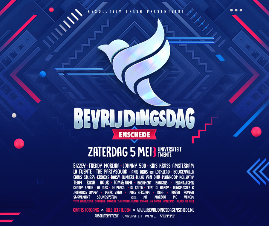 Line up / Bevrijdingsdag Enschede viert haar tiende editie spectaculair!