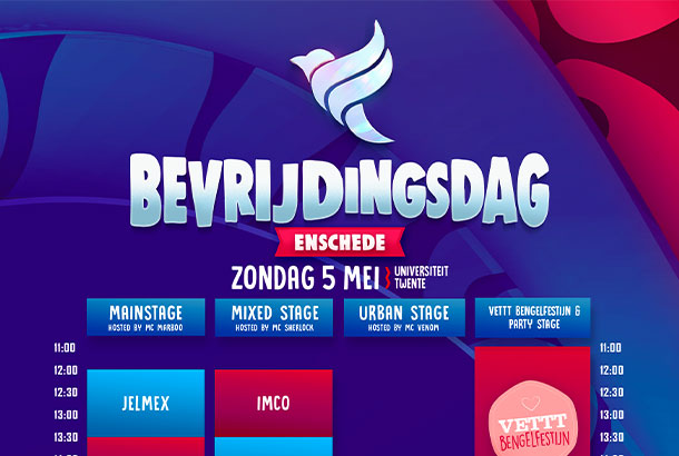 Timetable + Plattegrond Bevrijdingsdag Enschede 2019!